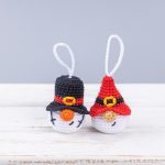 Amigurumi Crochet patterns by Mufficorn, Christmas ornaments: Snowman gnome, Santa gnome, Christmas crochet keychain amigurumi pattern - Image 8