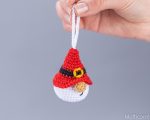 Amigurumi Crochet patterns by Mufficorn, Christmas ornaments: Snowman gnome, Santa gnome, Christmas crochet keychain amigurumi pattern - Image 10