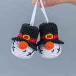 Amigurumi Crochet patterns by Mufficorn, Christmas ornaments: Snowman gnome, Santa gnome, Christmas crochet keychain amigurumi pattern - Image 6
