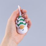 Amigurumi crochet patterns by Mufficorn, Christmas ornaments:  Santa gnome & Christmas tree, Christmas crochet keychain amigurumi pattern - Image 4
