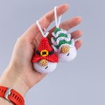 Amigurumi crochet patterns by Mufficorn, Christmas ornaments:  Santa gnome & Christmas tree, Christmas crochet keychain amigurumi pattern - Image 2