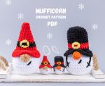Crochet plush patterns bundle Christmas Snowman & Santa gnomes, Christmas crochet gnome pattern, Crochet holiday ornaments amigurumi pattern