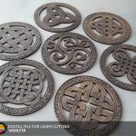 Coaster set 00235. Laser cut files SVG, PDF, CDR Digital product