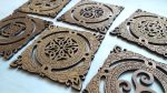 Coaster set 00238. Laser cut files SVG, PDF, CDR Digital product - Image 3