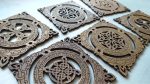 Coaster set 00238. Laser cut files SVG, PDF, CDR Digital product - Image 2