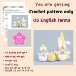 Crochet patterns Easter bunny gnomes with crochet flowers, Crochet bunny amigurumi pattern, Crochet Easter gnomes patterns, Crochet egg - Image 2