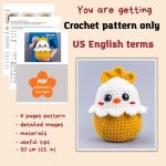 Crochet pattern plush chicken, Crochet bird Amigurumi pattern, Crochet animals easy crochet patterns, Crochet Easter chick pattern - Image 2
