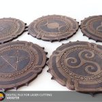 Coaster set 00236. Laser cut files SVG, PDF, CDR Digital product