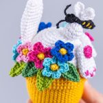 Crochet patterns Easter bunny in a pot of flowers, Crochet bunny amigurumi pattern, Crochet Easter decor pattern, Crochet animals pattern - Image 6