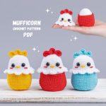 Crochet pattern Easter egg cozy, Crochet chicken Amigurumi pattern, Crochet animals easy crochet patterns, Crochet chicken Easter decor pdf