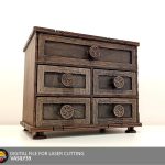 CNC Laser Cut Chest of Drawers (svg, pdf, cdr) (Digital Product)