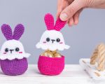 Crochet patterns Easter bunny Egg cozy & Crochet Chicken Candy bowl, Crochet animals Amigurumi pattern, Amigurumi bunny easy crochet pattern - Image 8