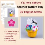 Crochet patterns Easter bunny in a pot of flowers, Crochet bunny amigurumi pattern, Crochet Easter decor pattern, Crochet animals pattern - Image 2