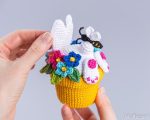 Crochet patterns Easter bunny in a pot of flowers, Crochet bunny amigurumi pattern, Crochet Easter decor pattern, Crochet animals pattern - Image 5