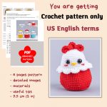 Crochet pattern Easter egg cozy, Crochet chicken Amigurumi pattern, Crochet animals easy crochet patterns, Crochet chicken Easter decor pdf - Image 2