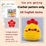 Crochet pattern Plushy Easter chicken, Crochet bird Amigurumi pattern, Crochet animals easy crochet patterns, Crochet chicken pillow - Image 4