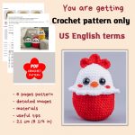 Crochet pattern Plushy Easter chicken, Crochet bird Amigurumi pattern, Crochet animals easy crochet patterns, Crochet chicken pillow - Image 2