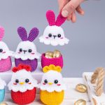 Crochet patterns Easter bunny Egg cozy & Crochet Chicken Candy bowl, Crochet animals Amigurumi pattern, Amigurumi bunny easy crochet pattern - Image 9