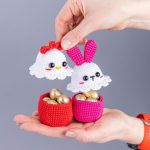 Crochet patterns Easter bunny Egg cozy & Crochet Chicken Candy bowl, Crochet animals Amigurumi pattern, Amigurumi bunny easy crochet pattern - Image 4