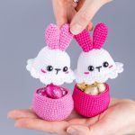 Crochet patterns Easter bunny Egg cozy & Crochet Chicken Candy bowl, Crochet animals Amigurumi pattern, Amigurumi bunny easy crochet pattern - Image 7