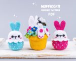 Crochet patterns bundle Easter bunny and bunny in the pot, Crochet animals Amigurumi pattern, Amigurumi bunny easy crochet patterns