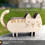 Laser Cut Cat Decor SVG: 3D Layered Wooden Animal (Digital File)