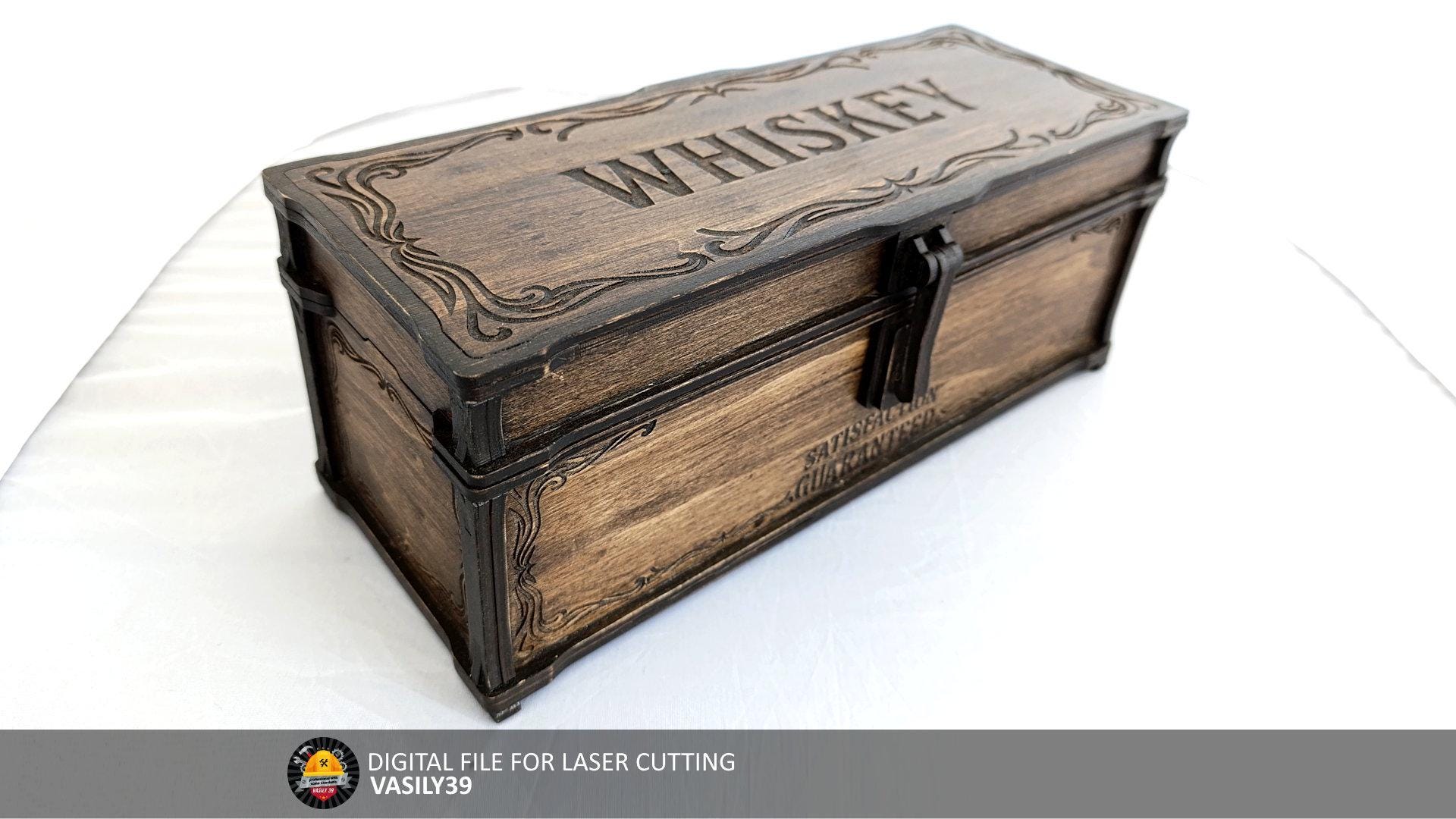 il_fullxfull.6863869444_fefm.jpg Laser Cut Whiskey Box Files: SVG, PDF, CDR (Digital) - Image 1
