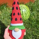 Crochet patterns Watermelon Gnome, Crochet gnome amigurumi pattern, Crochet food pattern,  Amigurumi food pattern, Crochet play food - Image 3