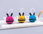 Crochet pattern Bee, Amigurumi pattern bee keychain, Crochet bumble bee car hanger pattern, Crochet animals pattern, Bee decor pattern - Image 5