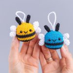 Crochet pattern Bee, Amigurumi pattern bee keychain, Crochet bumble bee car hanger pattern, Crochet animals pattern, Bee decor pattern - Image 6