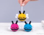 Crochet pattern Bee, Amigurumi pattern bee keychain, Crochet bumble bee car hanger pattern, Crochet animals pattern, Bee decor pattern - Image 10
