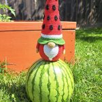 Crochet patterns Watermelon Gnome, Crochet gnome amigurumi pattern, Crochet food pattern,  Amigurumi food pattern, Crochet play food - Image 4