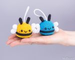 Crochet pattern Bee, Amigurumi pattern bee keychain, Crochet bumble bee car hanger pattern, Crochet animals pattern, Bee decor pattern - Image 4