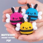 Crochet Bee amigurumi pattern, Amigurumi pattern bee keychain, Crochet bumble bee car hanger pattern, Crochet animals pattern, Bee decor