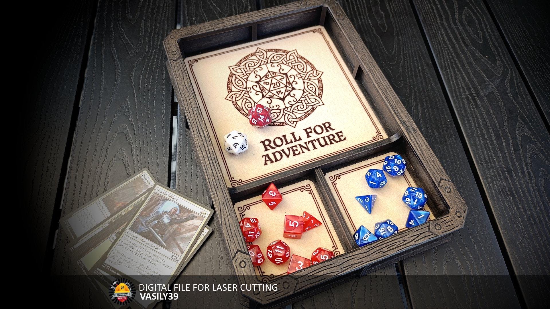 il_fullxfull.6934646660_peeg.jpg Laser Cut Dice Tray, Celtic D20, SVG PDF CDR (Digital Product) - Image 1