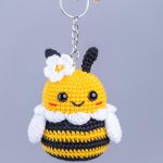 Crochet patterns bundle: amigurumi bee keychains & Crochet bee gnome, Crochet pattern bumble bee car hanger, Crochet animals pattern - Image 8
