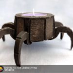 Spider Tea Light Candle Holder, Laser Cut Files (SVG, PDF, CDR)