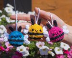 Crochet patterns bundle: amigurumi bee keychains & Crochet bee gnome, Crochet pattern bumble bee car hanger, Crochet animals pattern - Image 7
