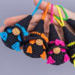 Crochet patterns Halloween witch gnome keychain, Crochet Halloween gnome witch amigurumi pattern,  Halloween decor, Crochet keychain pattern - Image 8