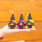 Crochet patterns Halloween witch gnome keychain, Crochet Halloween gnome witch amigurumi pattern,  Halloween decor, Crochet keychain pattern - Image 3