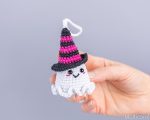 Halloween Crochet pattern ghost keychain, Crochet ghost pattern, Crochet Halloween amigurumi pattern, Easy Halloween glow yarn pattern - Image 16