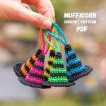 Crochet pattern Halloween witch hat keychains, Crochet amigurumi ornament, Crochet Halloween amigurumi pattern, Crochet keychain pattern