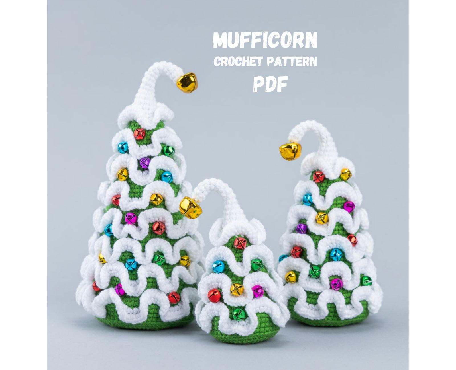 il_fullxfull.7301821532_jlyz.jpg Crochet patterns bundle Christmas tree - 3 sizes, Christmas amigurumi pattern, Crochet pattern Christmas decor, Amigurumi Christmas tree - Image 1