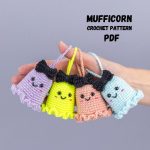 Crochet Halloween pattern ghost keychain with a bow, Crochet ghost pattern, Halloween Crochet amigurumi pattern, Easy Halloween ornament