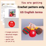 Crochet pattern Christmas ornaments, Crochet Christmas decorations amigurumi pattern, Easy Crochet pattern, Crochet plush pattern - Image 2