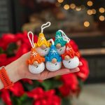 Crochet pattern Christmas gnome ornaments with snowflake, Crochet gnome decor amigurumi pattern, Easy crochet pattern, Crochet ornament - Image 5