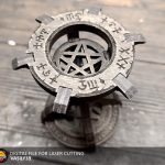 Laser Cut Candle Holder with Gothic Design (SVG, PDF, CDR)