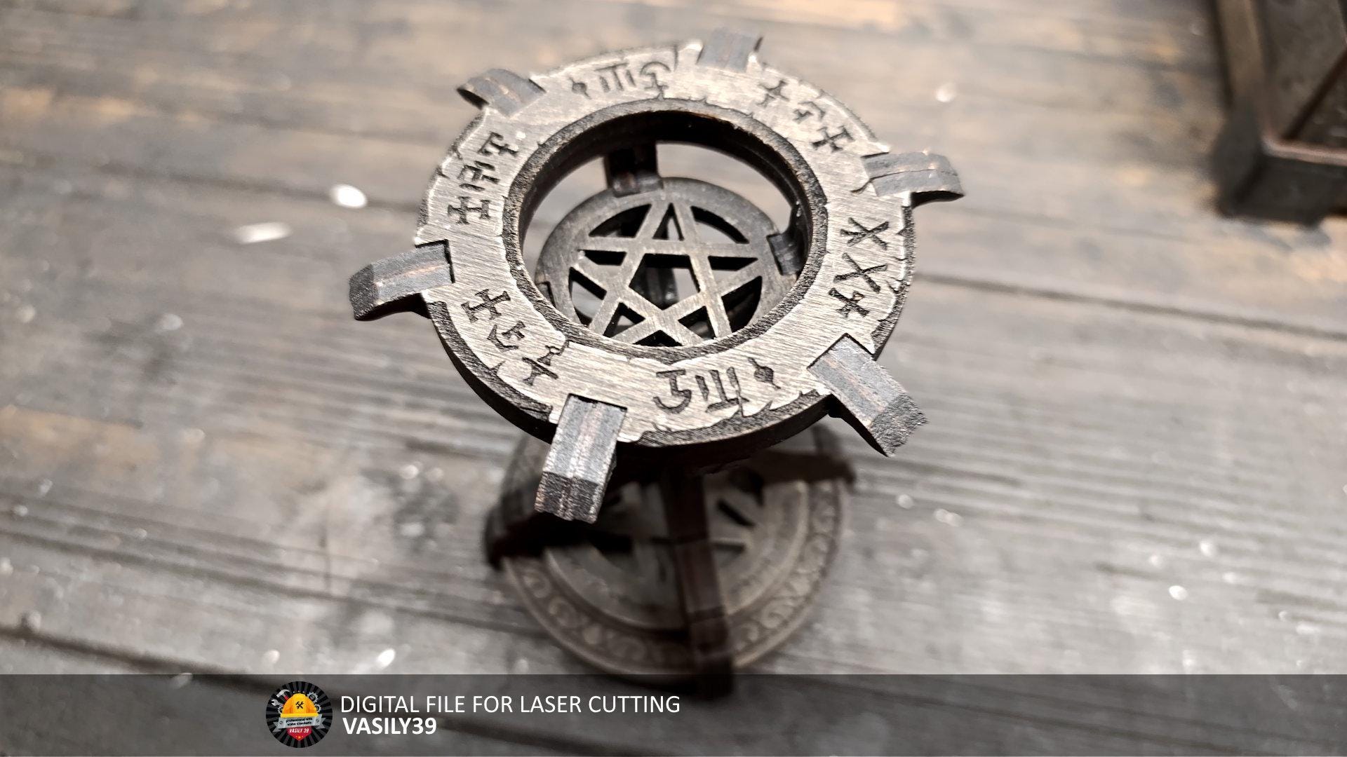 il_fullxfull.7485726407_j3qr.jpg Laser Cut Candle Holder with Gothic Design (SVG, PDF, CDR) - Image 1