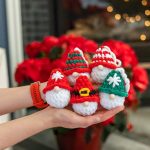 Crochet pattern Plush Christmas gnome ornaments, Crochet plush gnome decor amigurumi pattern, Christmas ornaments easy crochet pattern - Image 3