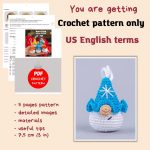 Crochet pattern Christmas gnome ornaments with snowflake, Crochet gnome decor amigurumi pattern, Easy crochet pattern, Crochet ornament - Image 2